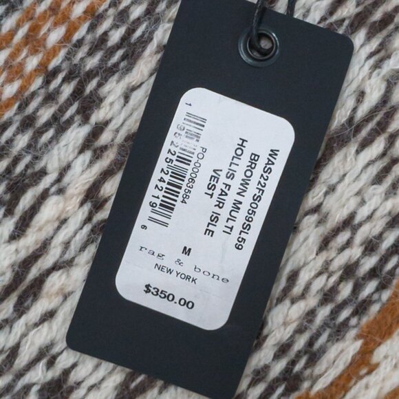 NWT Rag & Bone Hollis Fair Isle Sweater Vest Size M - Picture 5 of 14